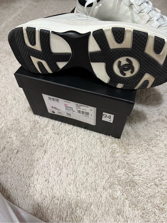 CHANEL White and Black Athletic Sneakers main image 1